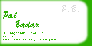 pal badar business card